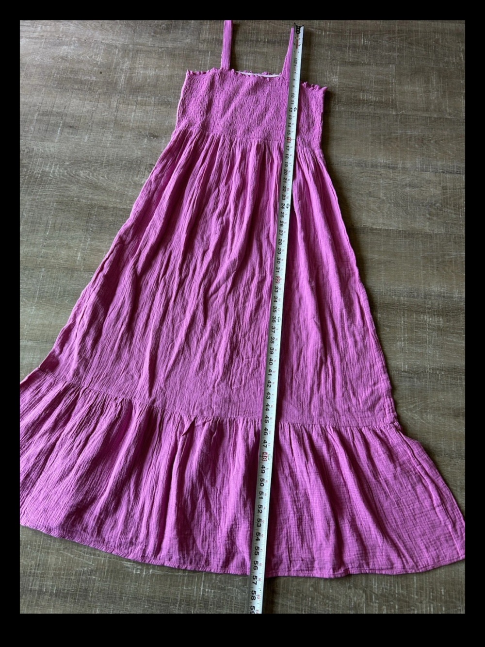 ▶️ Kaviva Women’s 0X Pink Gauze Maxi Dress Smocked Tiered Boho NWT - Picture 4 of 10